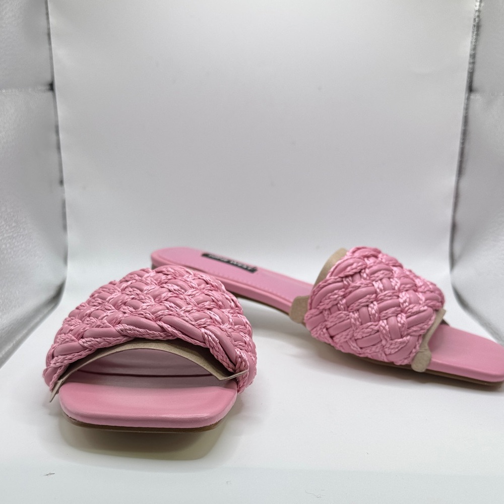 Nine West Medium Pink Shoes NWB SZ 6.5 flat sandals beach pool casual preppy - Picture 4 of 10